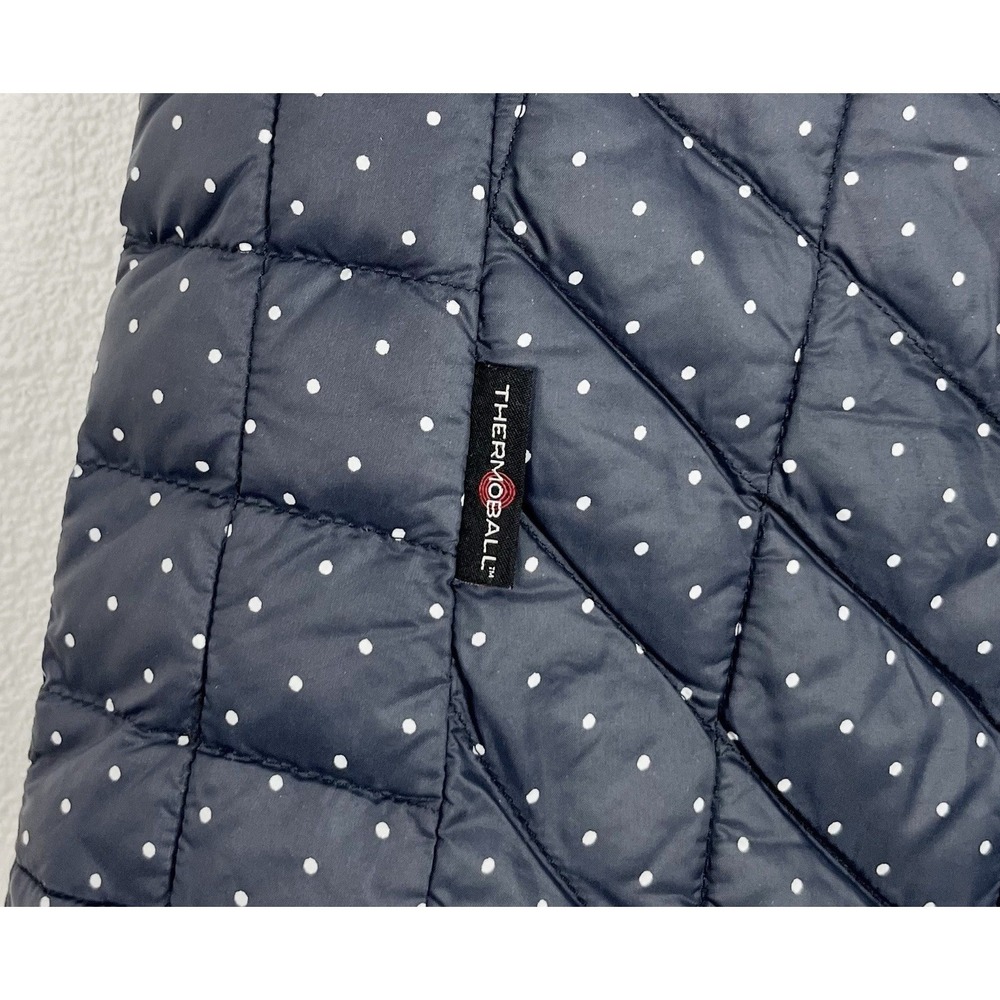The North Face Womens XS Puffer Vest  Navy Polka Dot Performance Activewear Chic - Picture 6 of 11